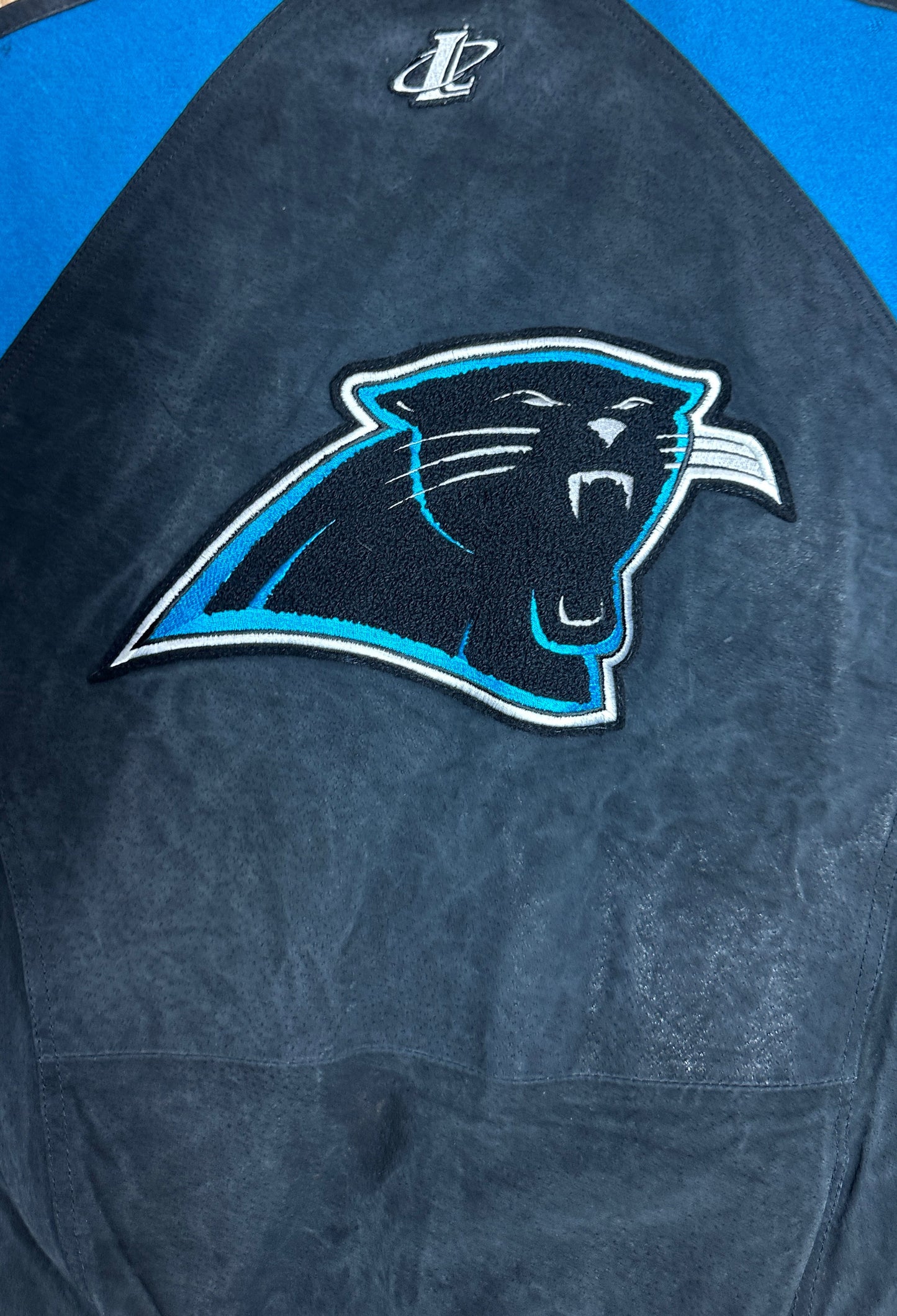 Carolina Panthers Vintage Logo Athletic Suede Varsity Jacket – 1990s