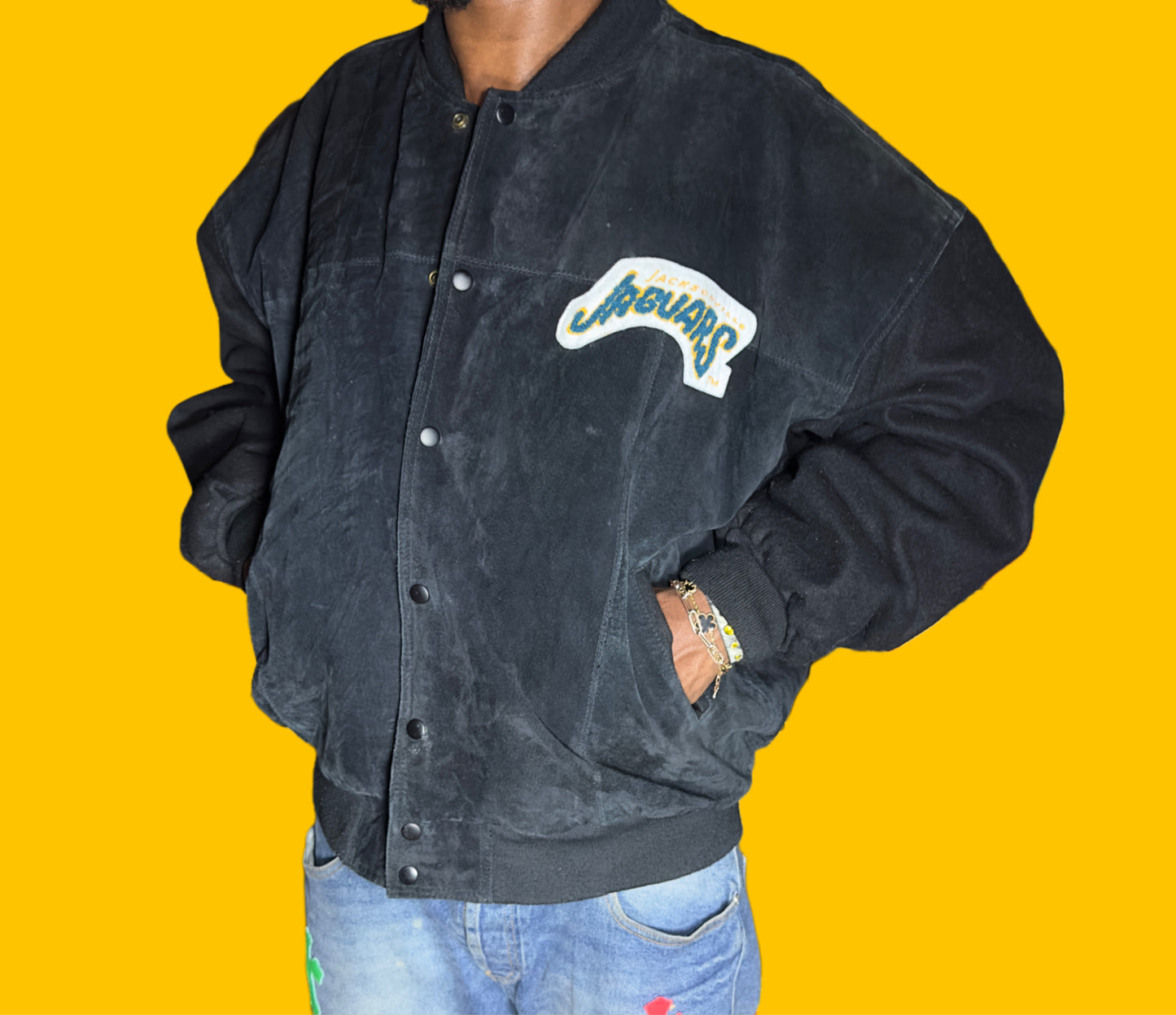 Jacksonville Jaguars Vintage Rugby Club Leather Jacket
