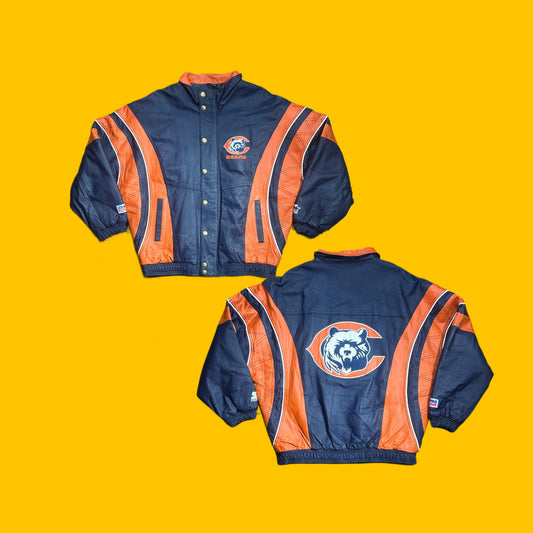 Chicago Bears Starter Pro Line Leather Jacket  Vintage 90s
