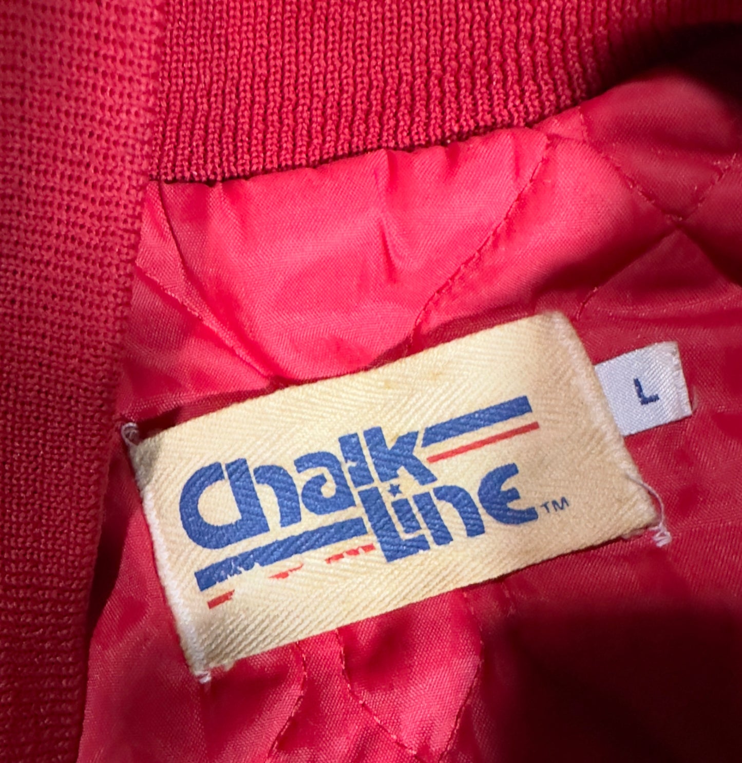 San Francisco 49ers Vintage Chalk Line Satin Jacket Gold NFL Size Large