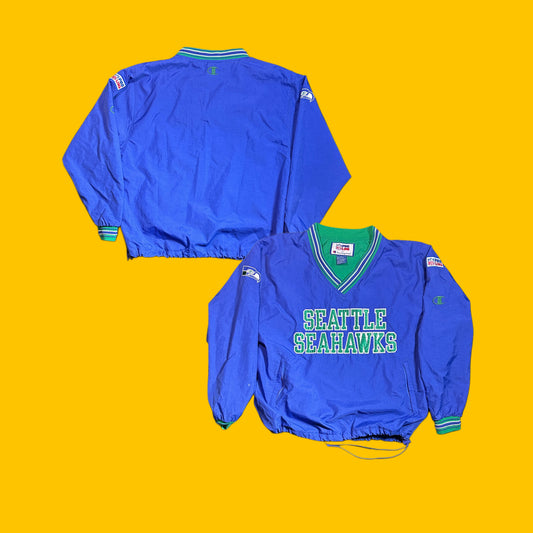 Seattle Seahawks Vintage Champion Pro Line NFL Pullover Jacket 1990s Mens Large