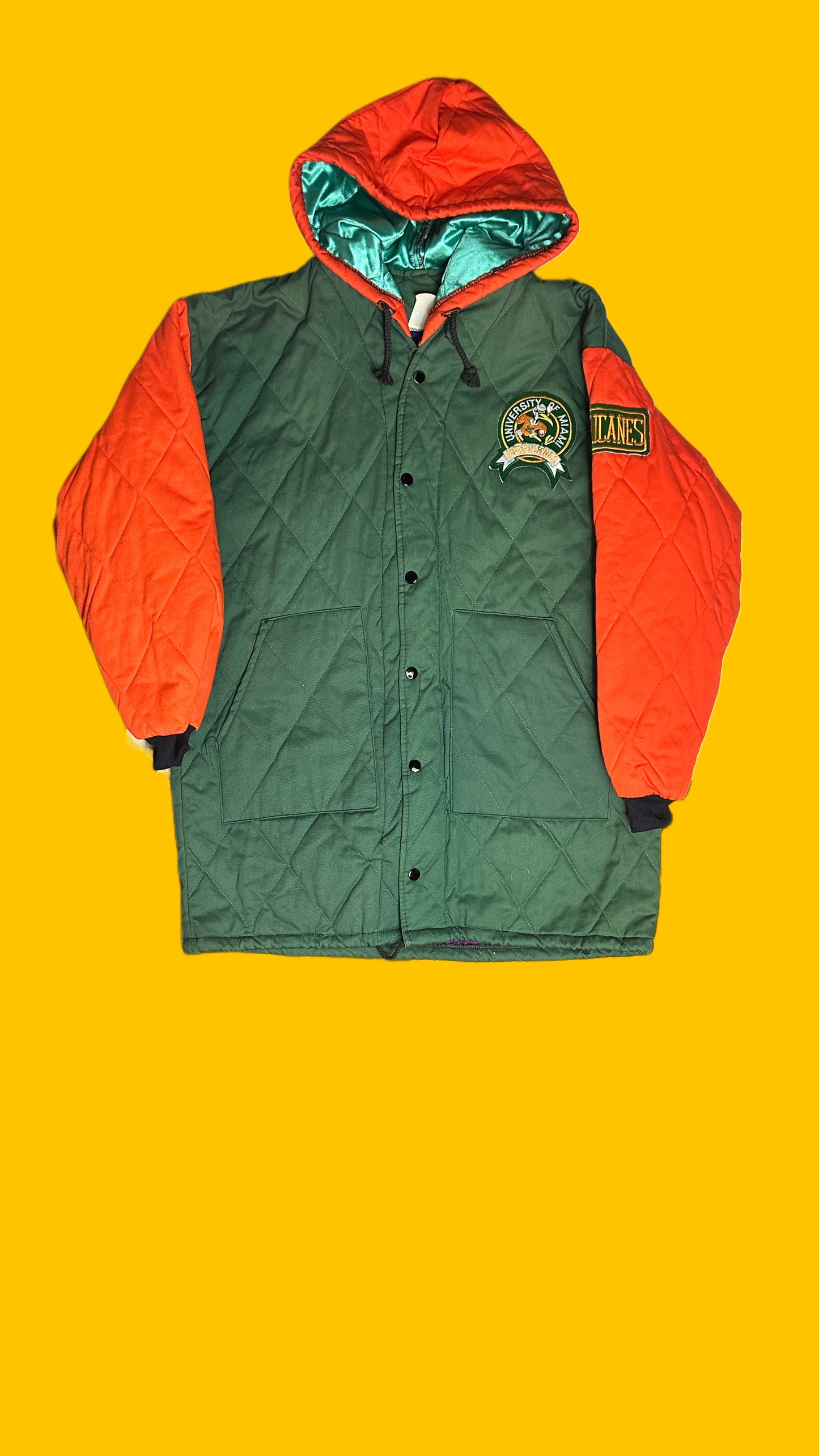 Vintage Miami Hurricanes Long Puffer Jacket