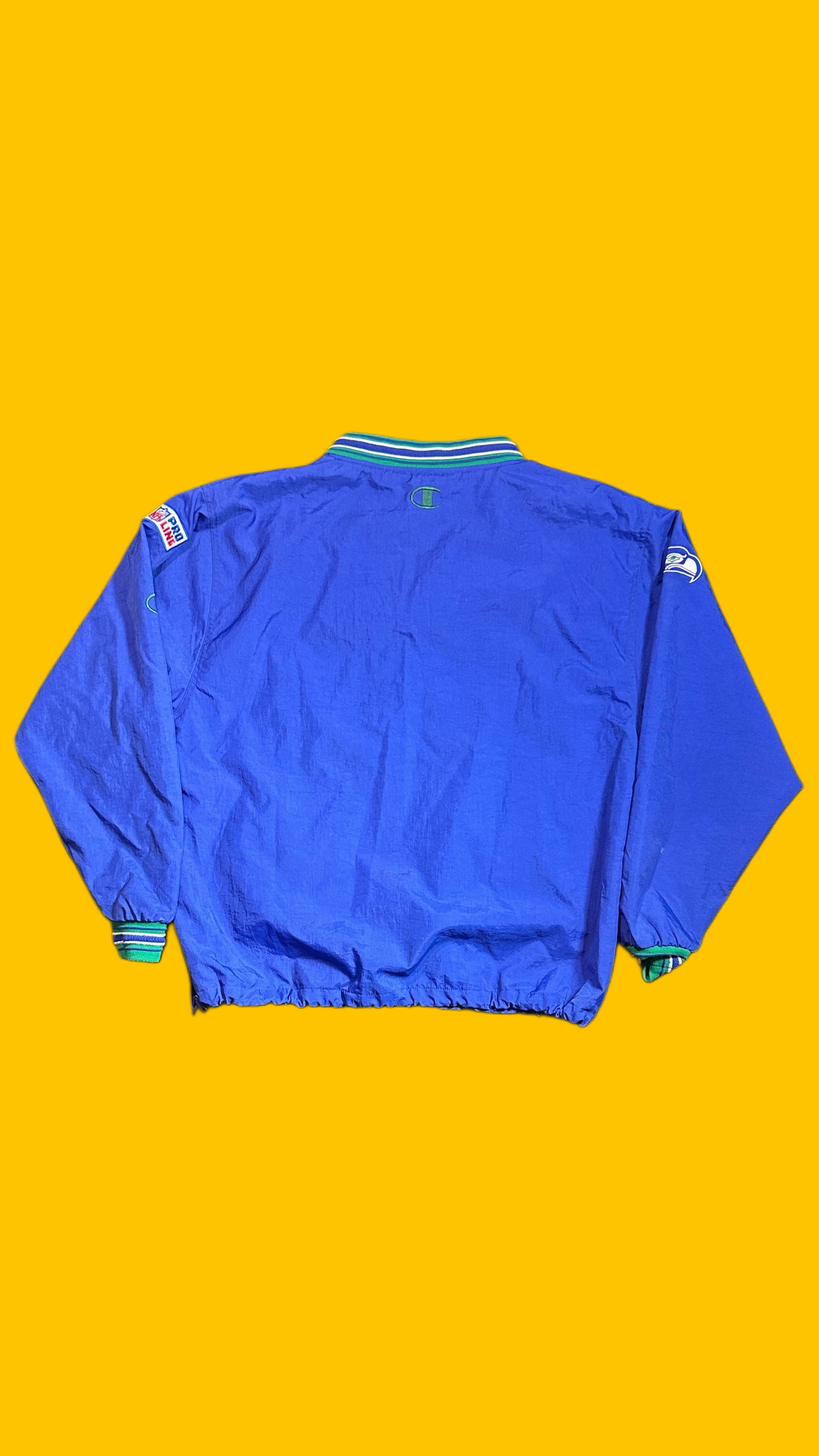 Seattle Seahawks Vintage Champion Pro Line NFL Pullover Jacket 1990s Mens Large