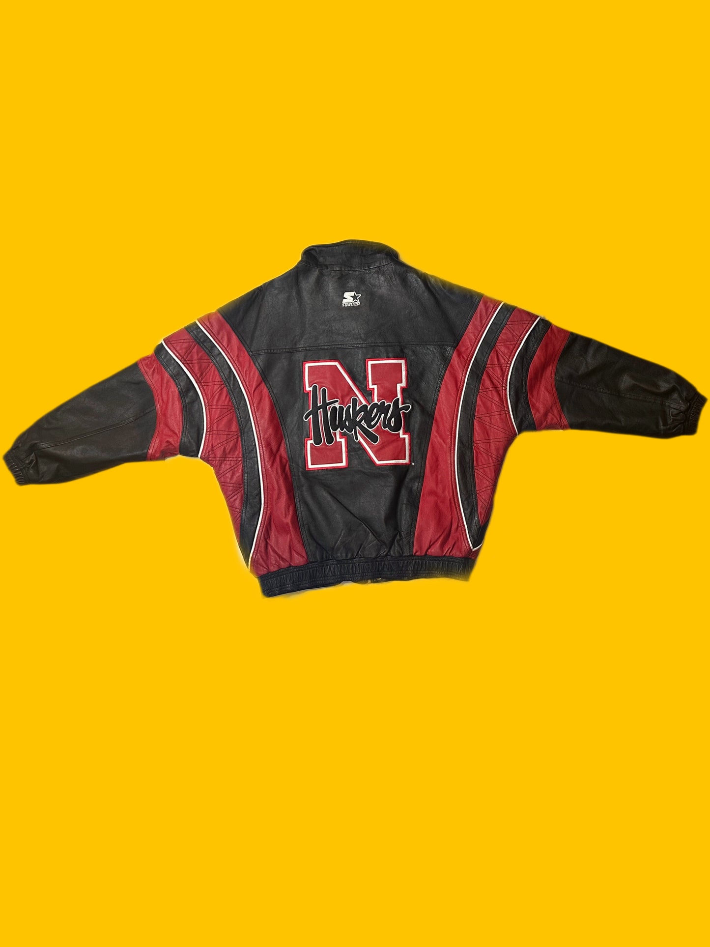 Nebraska Corn Huskers Starter Leather Jacket