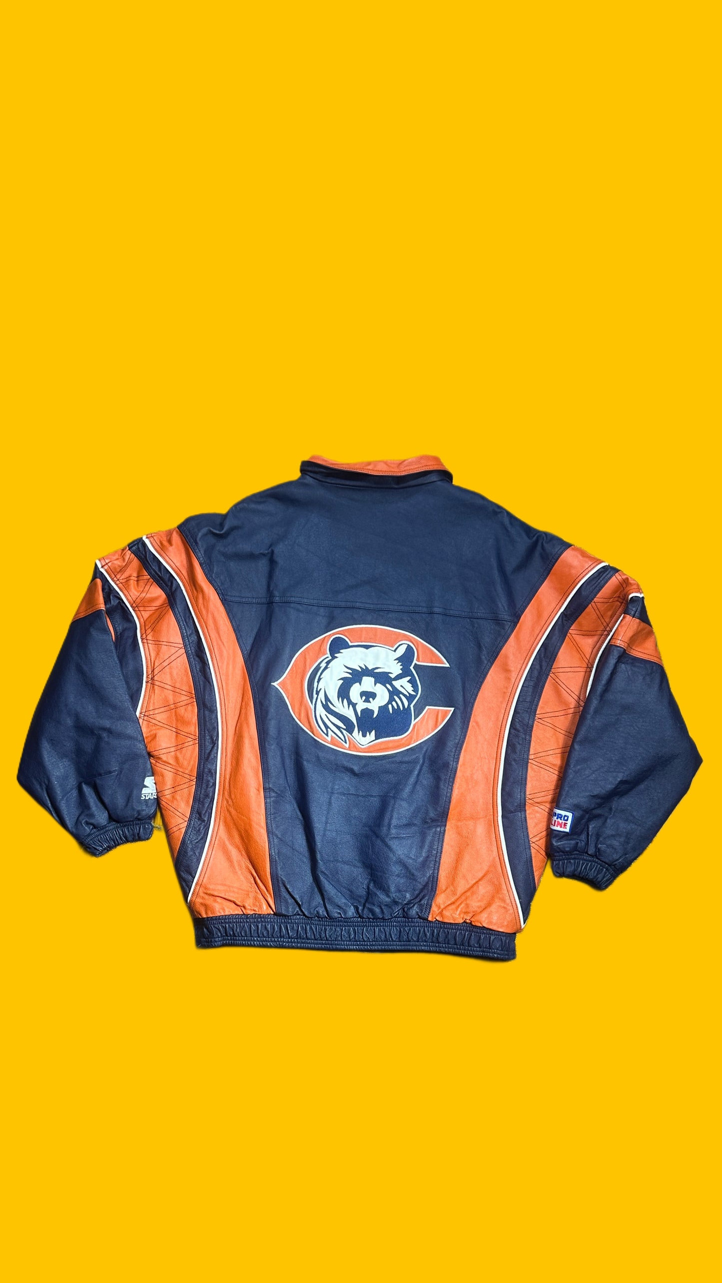 Chicago Bears Starter Pro Line Leather Jacket  Vintage 90s
