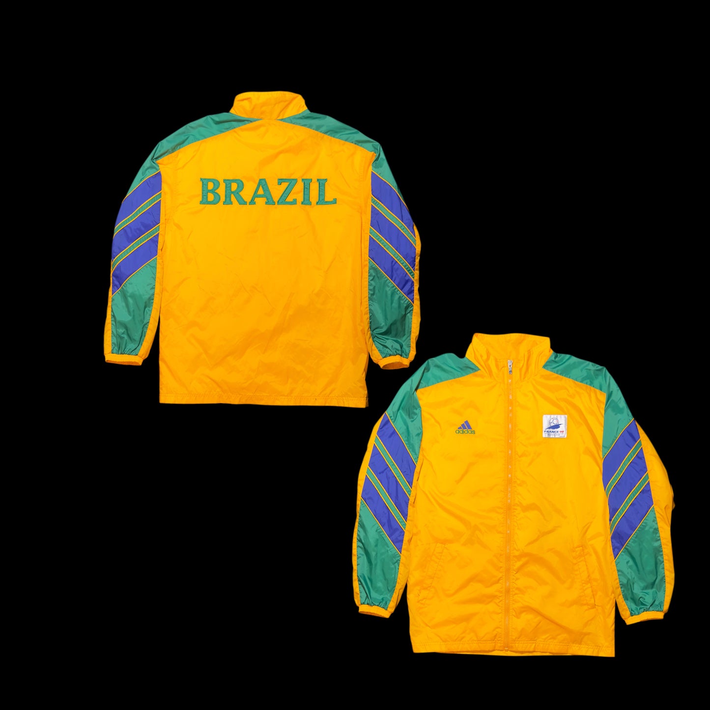Brazil France 98 Adidas World Cup Windbreaker Vintage 90s