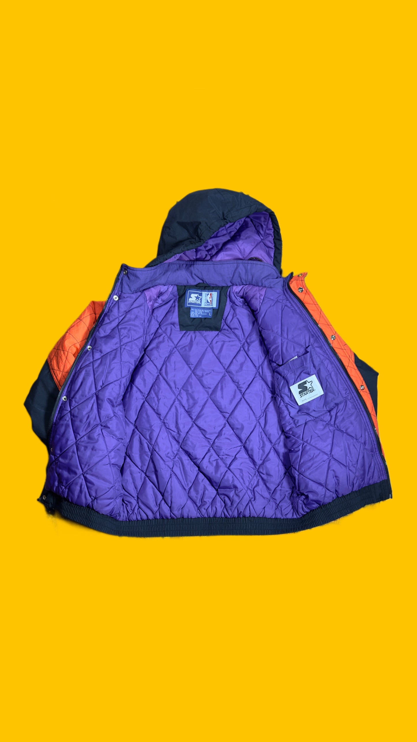 Phoenix Suns Starter Hooded Puffer Jacket NBA Vintage 1990s