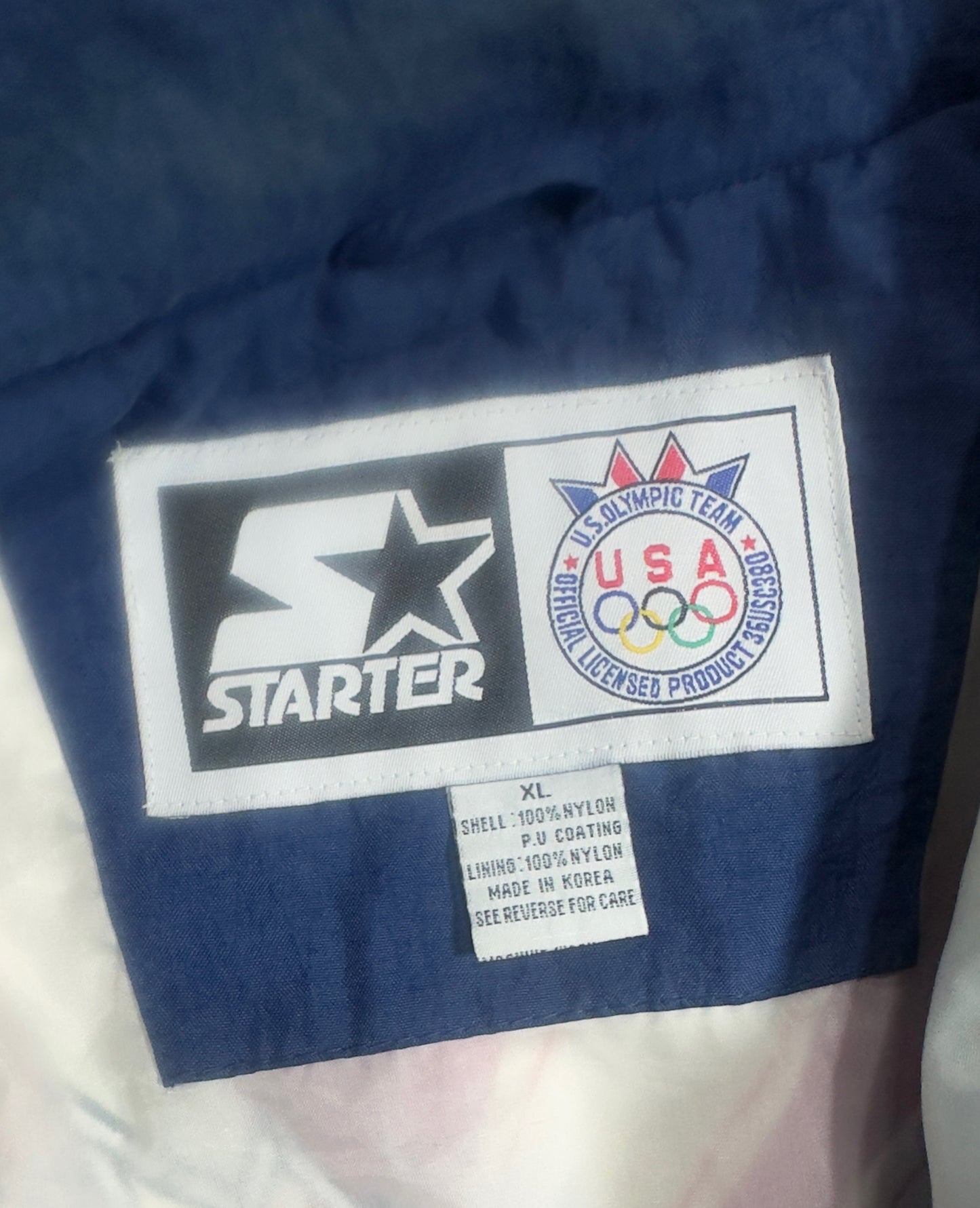 Vintage Starter USA Olympic Eagle Windbreaker Jacket – 90s Red White Blue