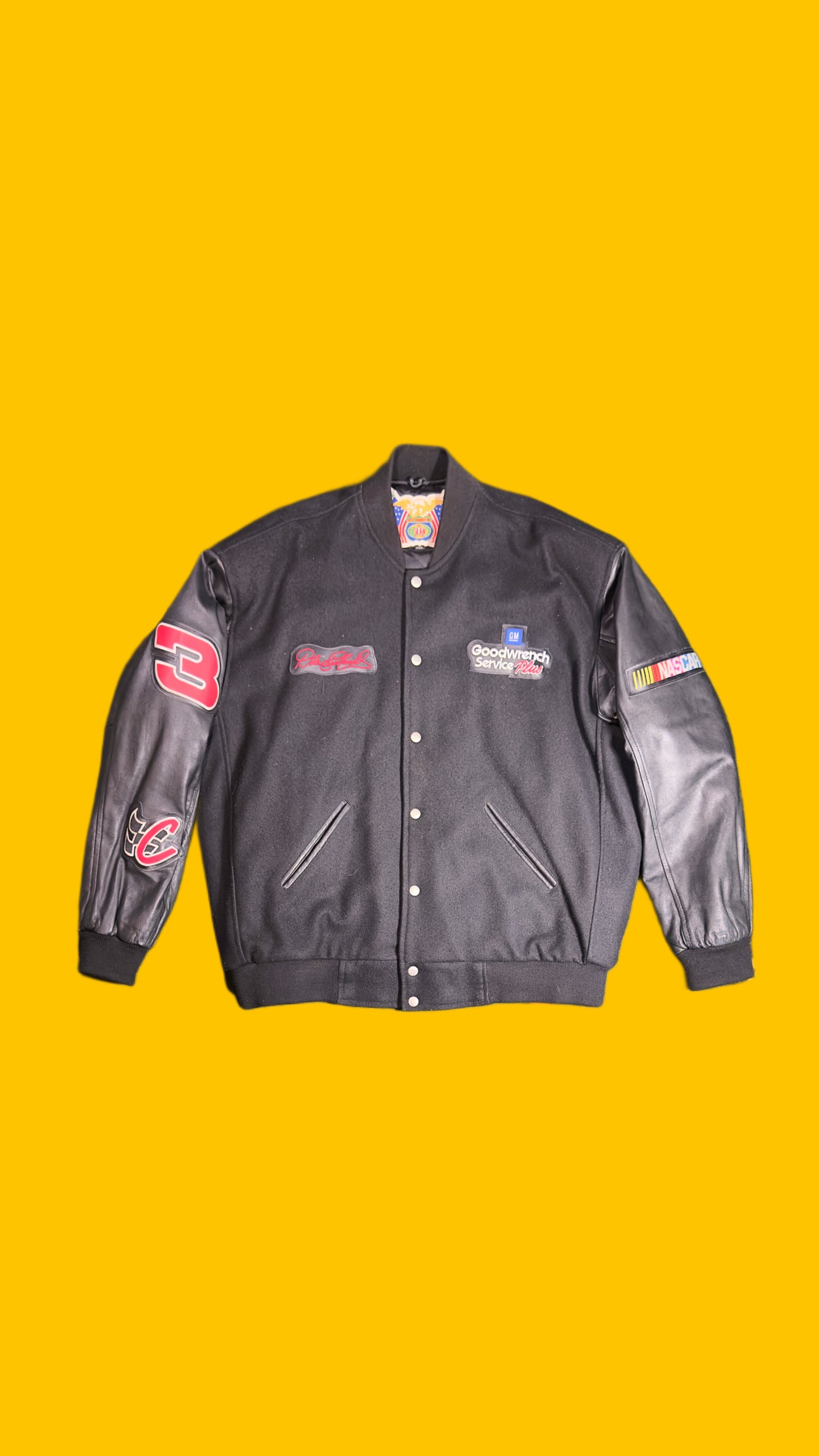 Dale Earnhardt Goodwrench Service Plus Jeff Hamilton Racing Jacket Black Vintage