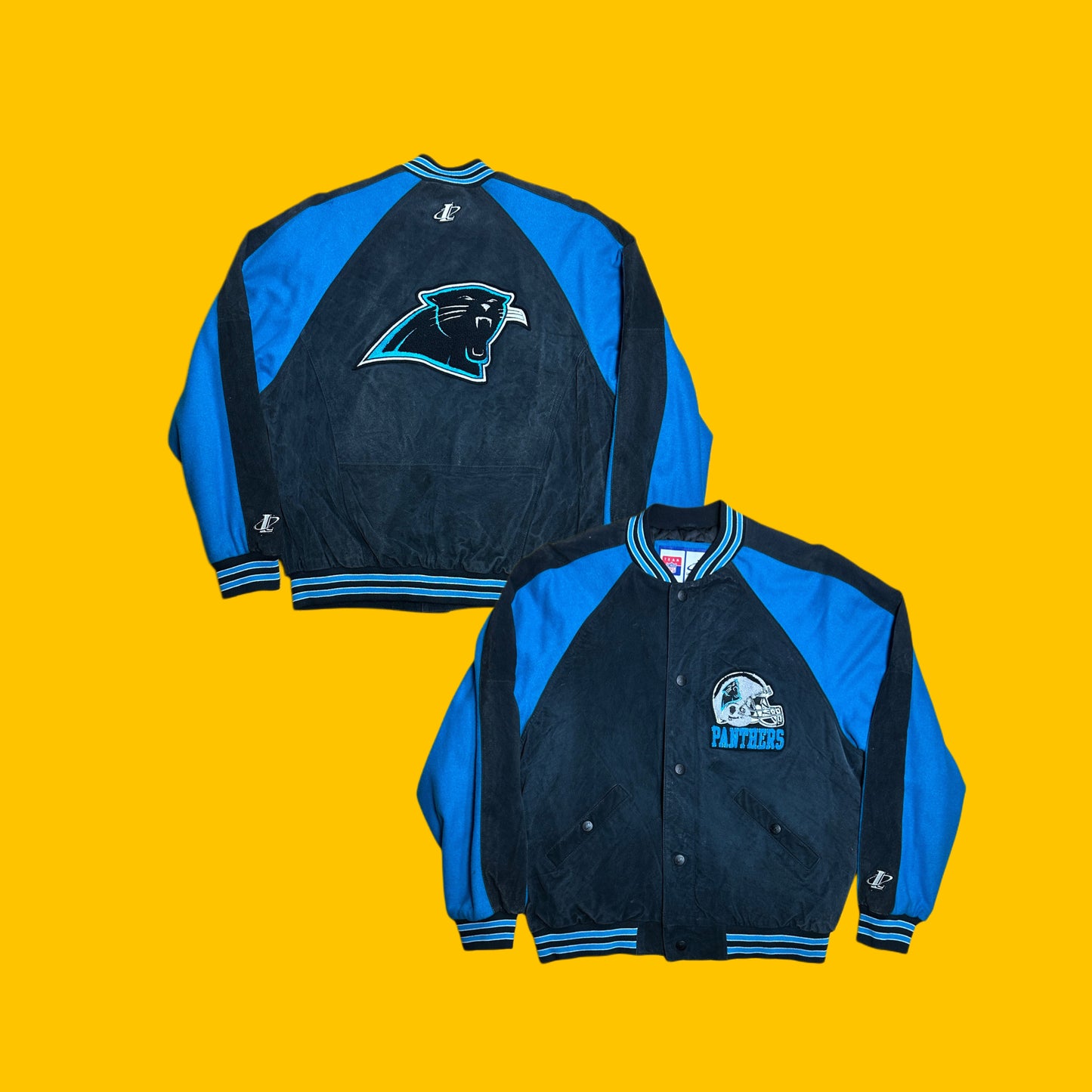 Carolina Panthers Vintage Logo Athletic Suede Varsity Jacket – 1990s