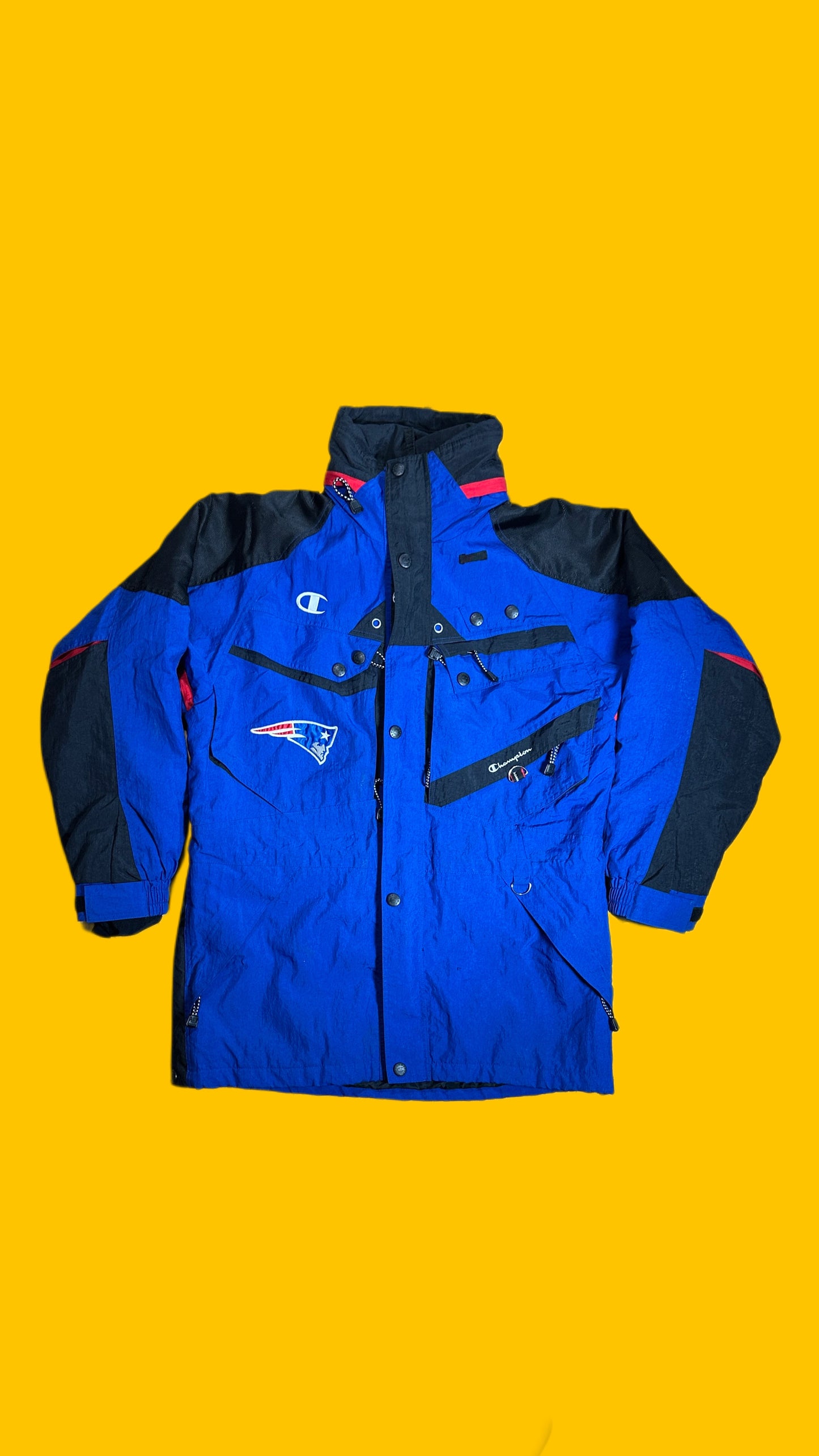 New England Patriots 90s Champion Sideline Parka Jacket Vintage NFL