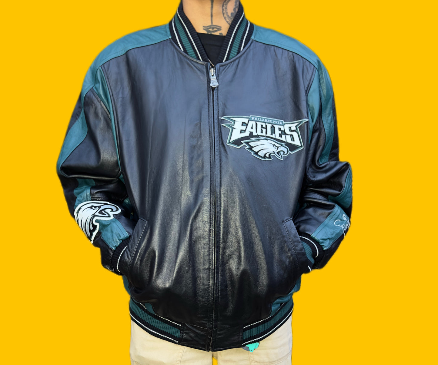 Philadelphia Eagles, Carl Banks, vintage leather jacket