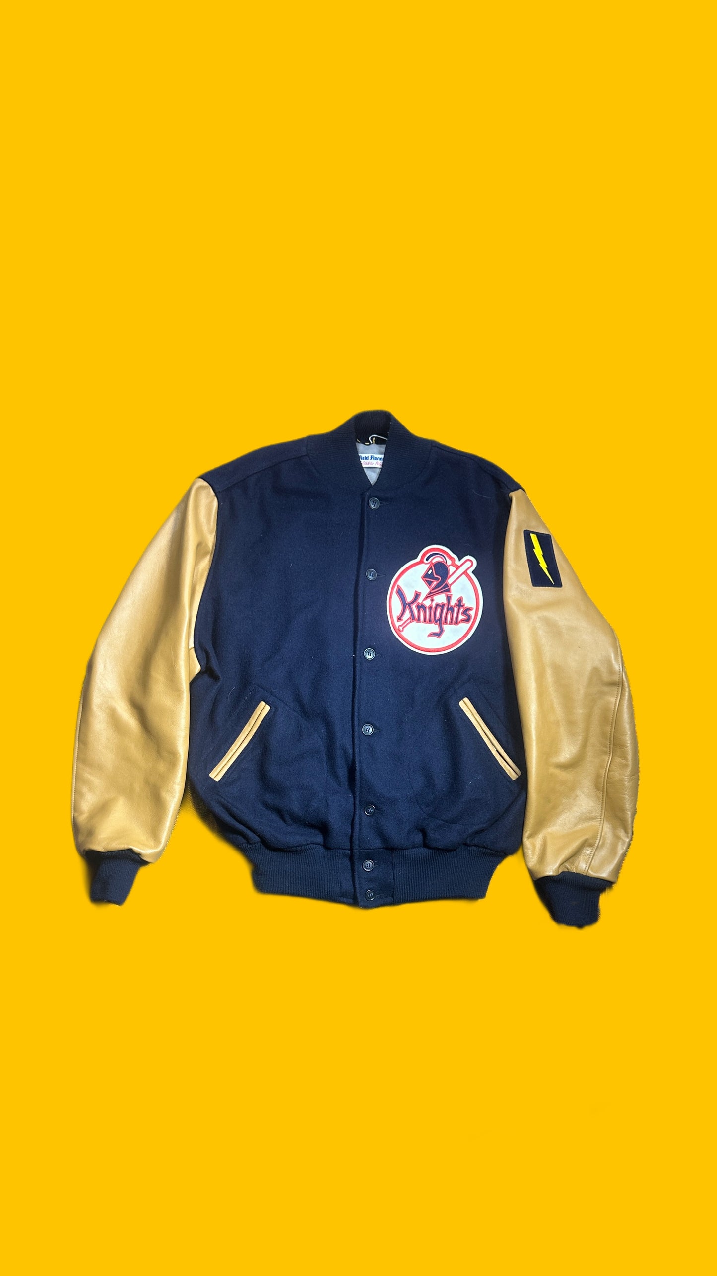 New York Knights Varsity Jacket Ebbets Field Flannels – The Natural 1984 Movie Replica – Wool/Leather