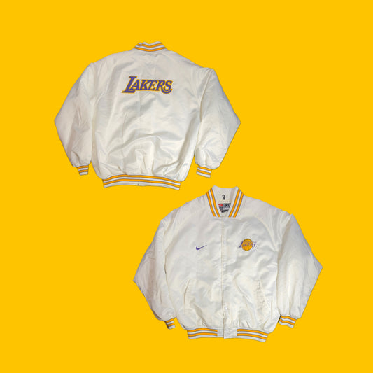 Los Angeles Lakers Satin Jacket Nike White Vintage Style