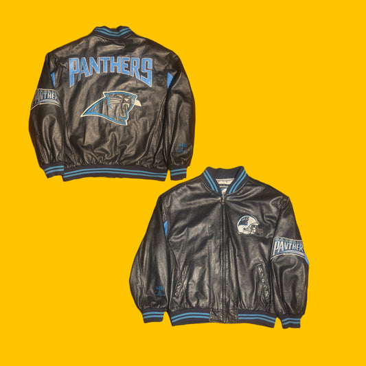 Carolina Panthers Carl Banks Vtg Leather Jacket
