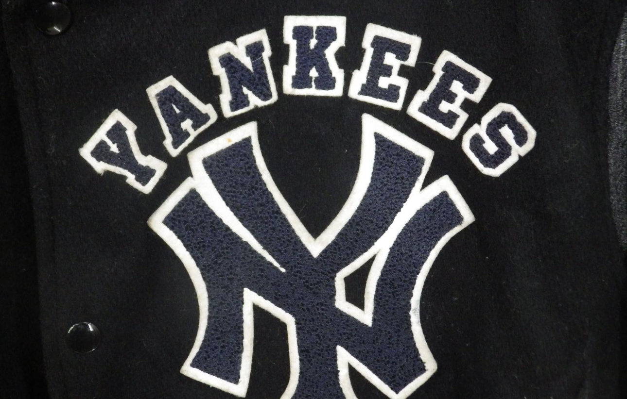 New York Yankees Chalk Line Leather-Sleeve Varsity Jacket – Vintage Early 90s