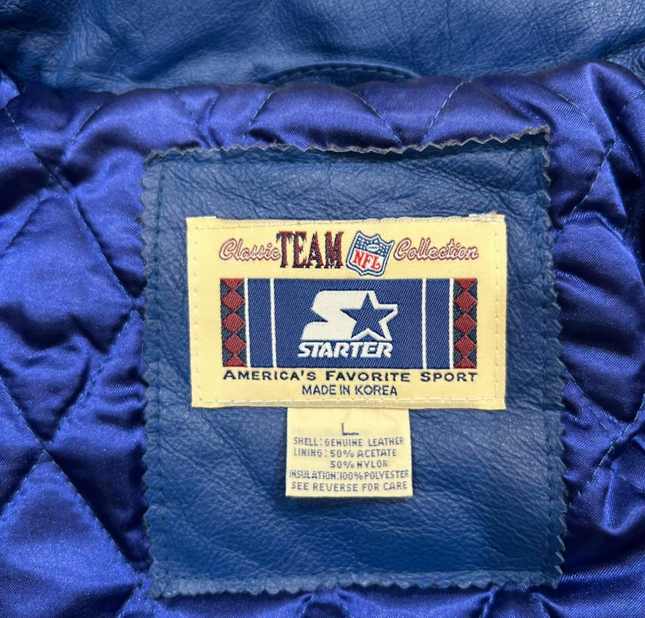 Dallas Cowboys Rare Vintage Leather Starter Hooded Jacket