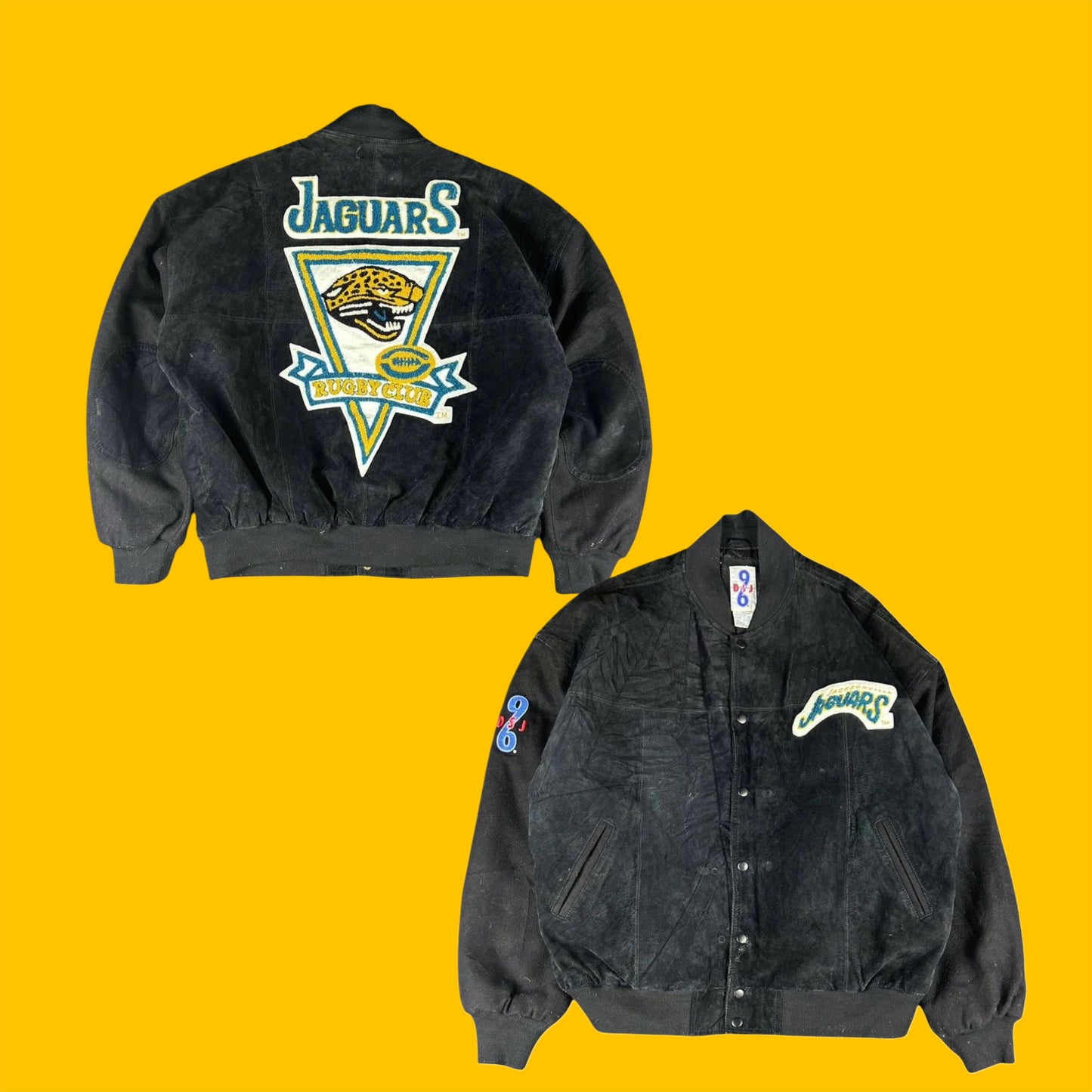 Jacksonville Jaguars Vintage Rugby Club Leather Jacket