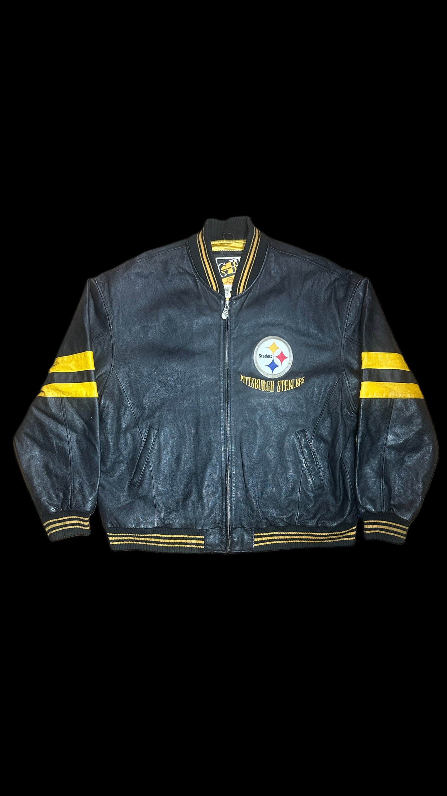 Pittsburgh Steelers Carl Banks G-III Genuine Leather Jacket Vintage 1990s