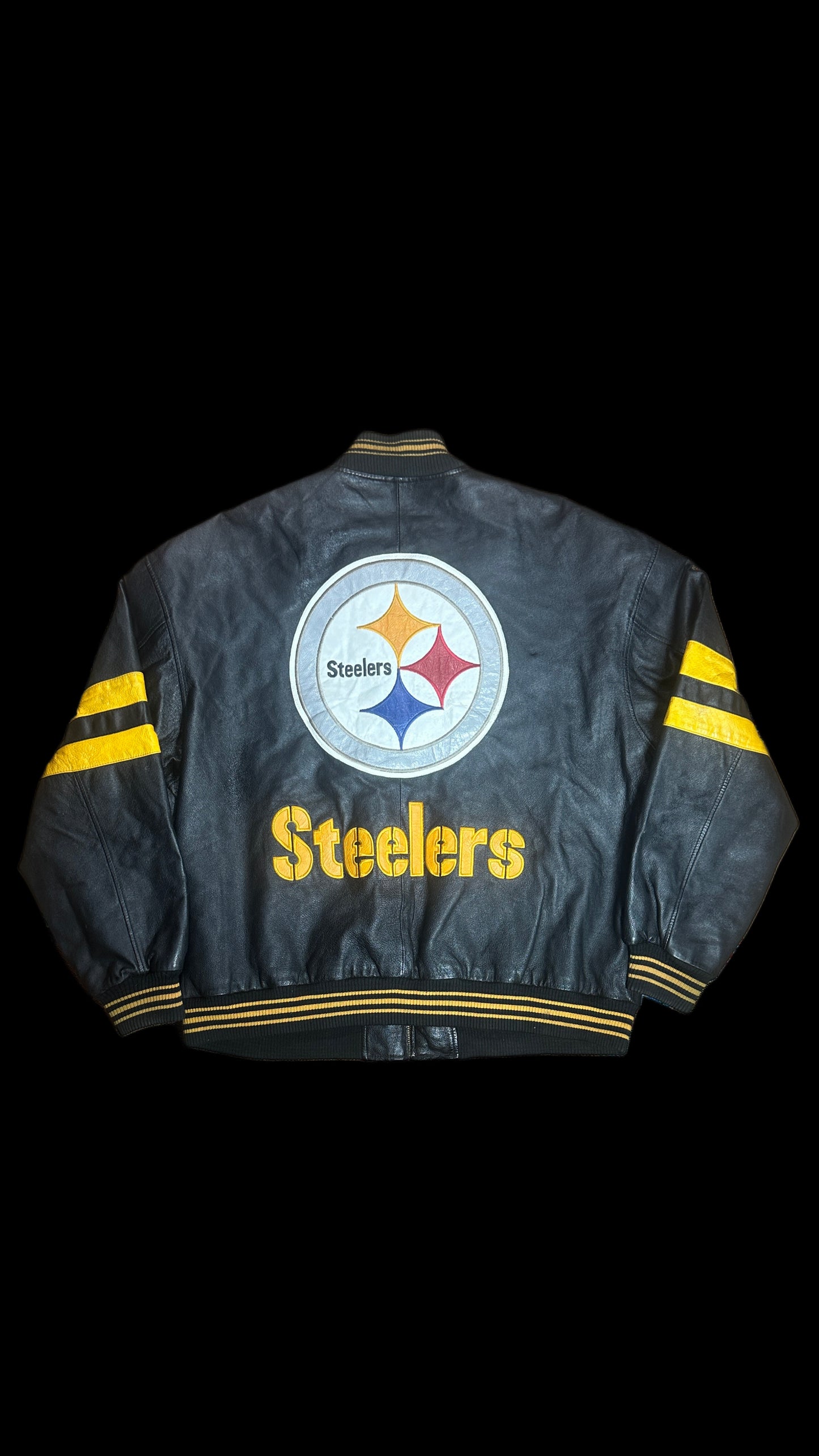 Pittsburgh Steelers Carl Banks G-III Genuine Leather Jacket Vintage 1990s