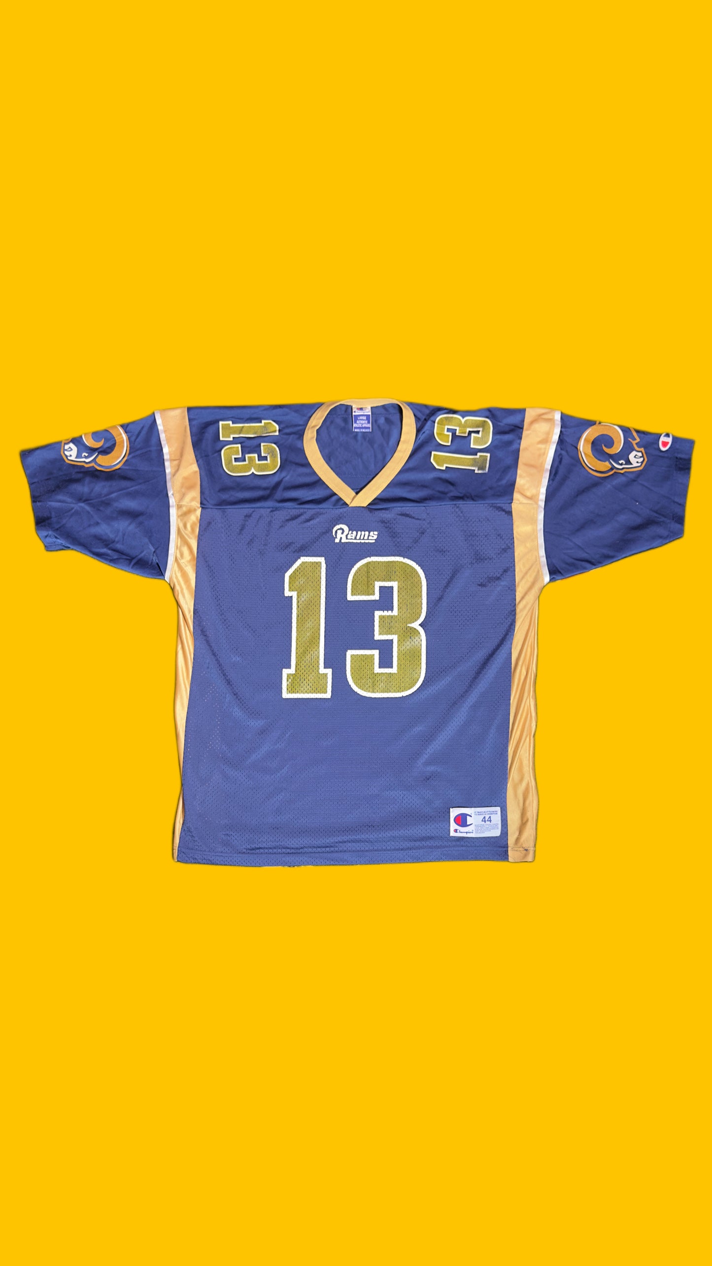 St. Louis Rams Kurt Warner #13 Champion NFL Gold Vintage