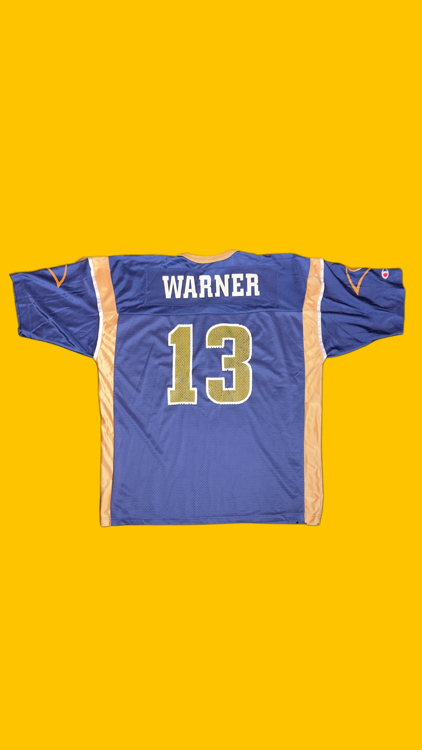 St. Louis Rams Kurt Warner #13 Champion NFL Gold Vintage