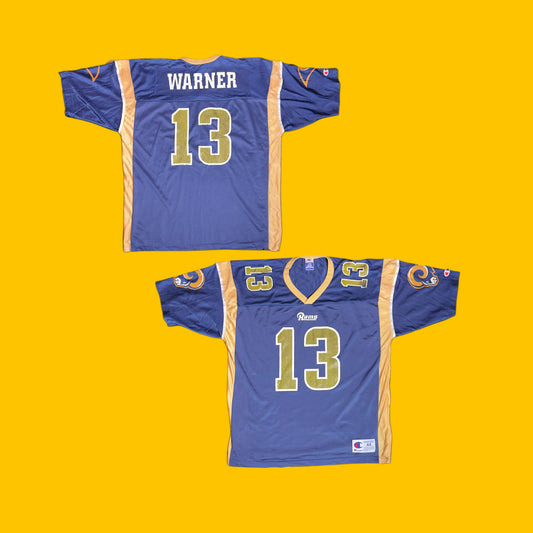 St. Louis Rams Kurt Warner #13 Champion NFL Gold Vintage