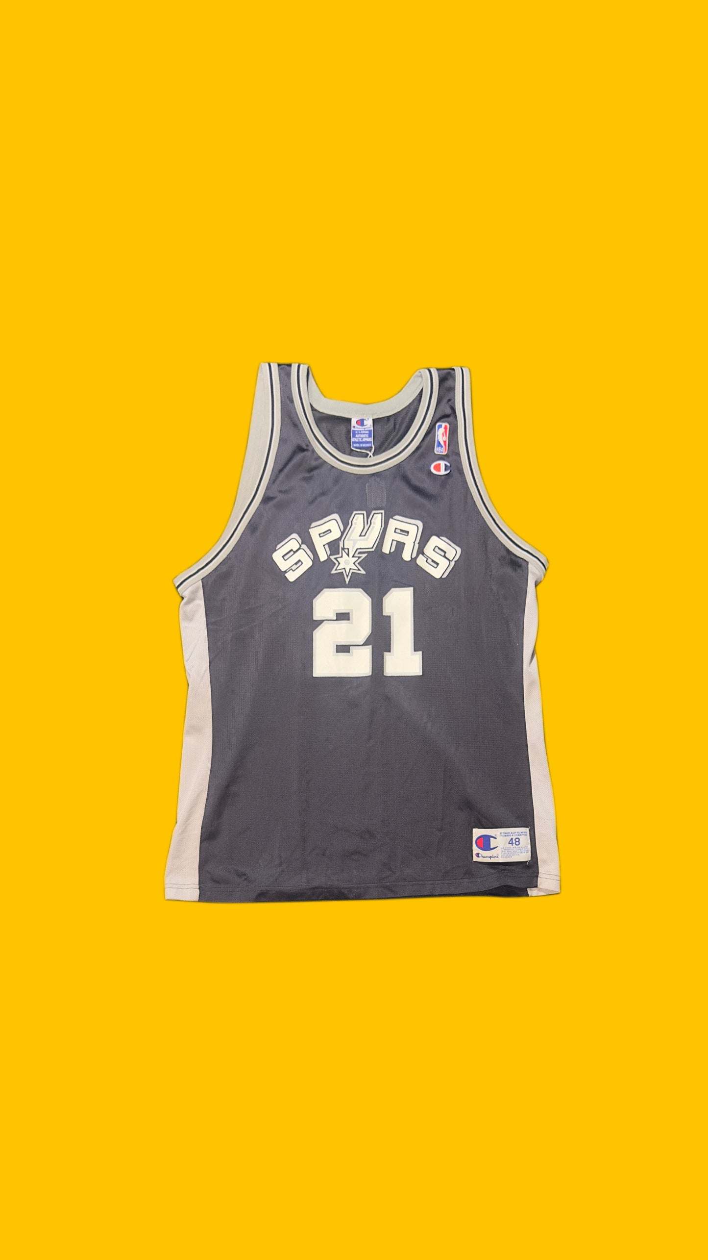 San Antonio Spurs Tim Duncan Champion Jersey Vintage Y2K