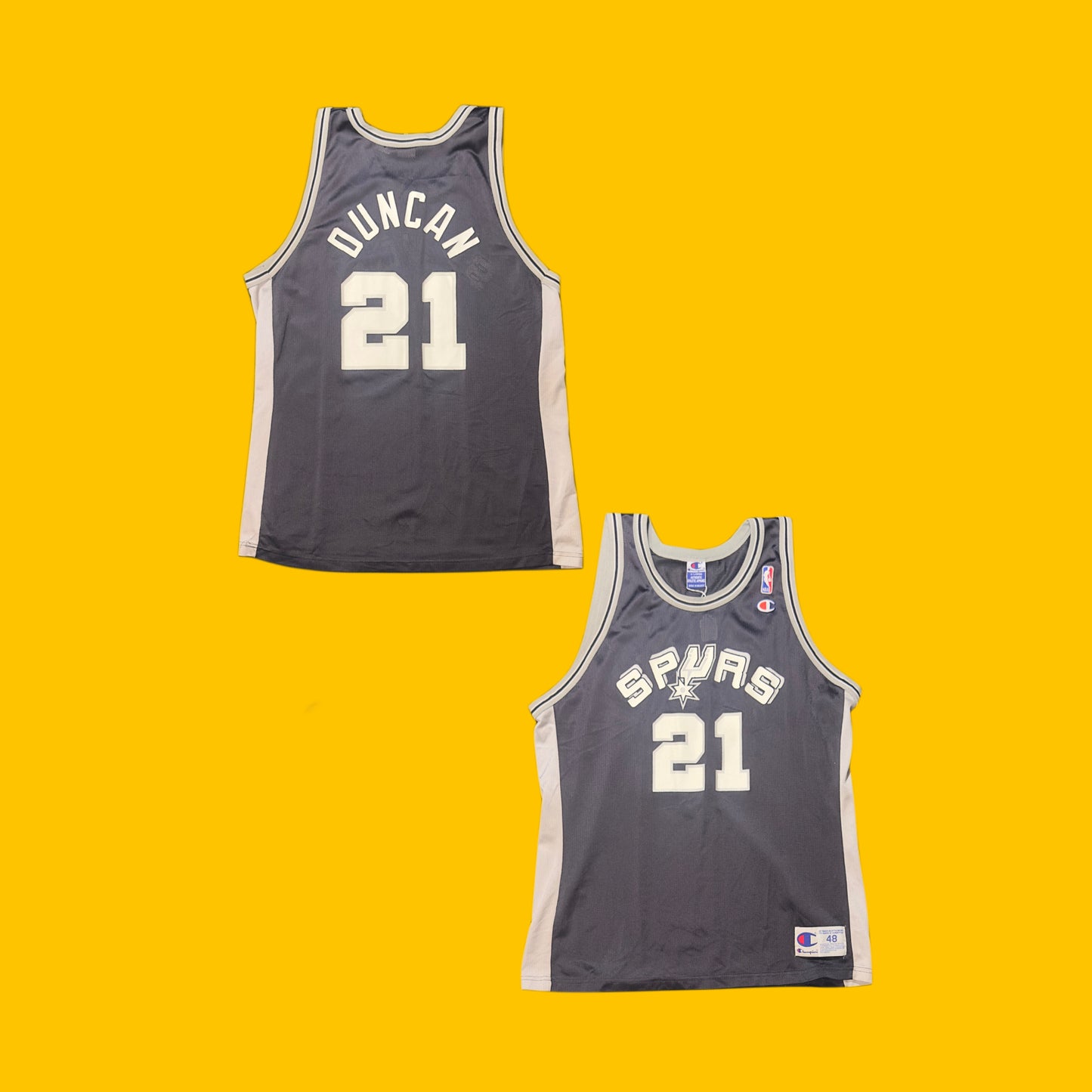 San Antonio Spurs Tim Duncan Champion Jersey Vintage Y2K
