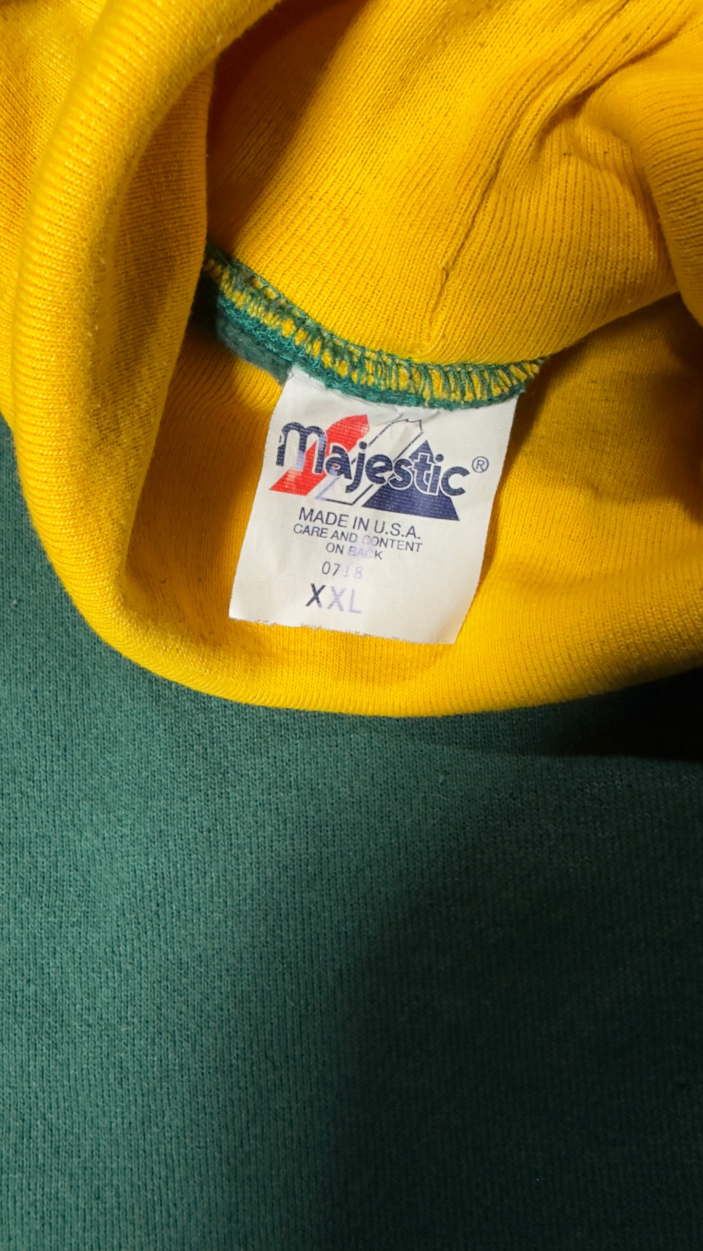 Green Bay Packers Vintage Majestic Mock Neck Sweatshirt USA Made